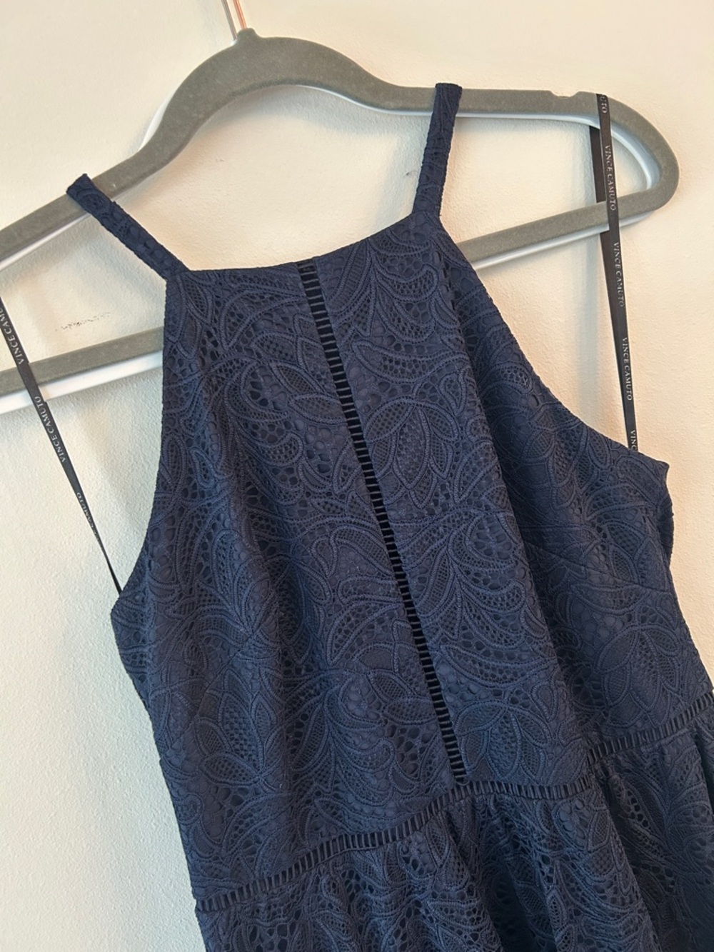 Vince Camuto Navy Blue Lace Midi Dress - Picture 2 of 6